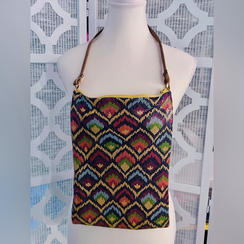 NWT Whiting & DAVIS Mesh Purse Multicolor Patterned Purse Handbag Designer - Picture 7 of 15